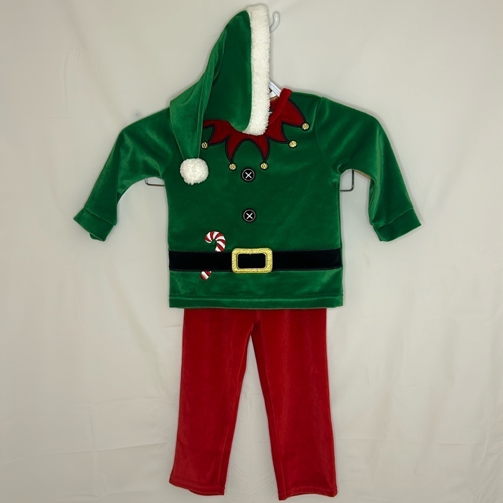 Elf costume kids size 18-24 months velour Excellent condition Christmas Santa